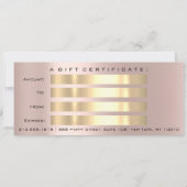 Invitation Certificat Cadeau Rose Gold Maquillage cheveux Clo (Dos)