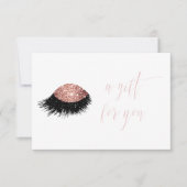 Invitation Certificat cadeau rose or Parties scintillant oeil (Devant)