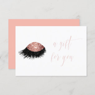 Invitation Certificat cadeau rose or Parties scintillant oeil