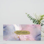 Invitation Certificat Cadeau Rose Pervenche Éthéré Or (Debout devant)