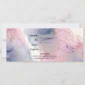 Invitation Certificat Cadeau Rose Pervenche Éthéré Or (Dos)
