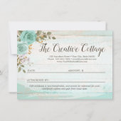Invitation Certificat cadeau Rustic Wood Shabby Floral Card (Dos)