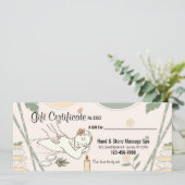 Invitation Certificat cadeau Spa de massage (Debout devant)