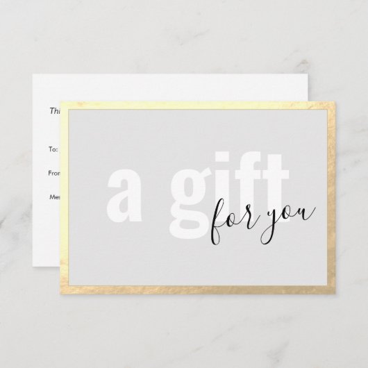 Invitation Certificat cadeau Spa frontière or (Devant / Derrière)