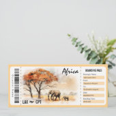 Invitation Certificat cadeau Surprise Africa Boarding Pass (Debout devant)