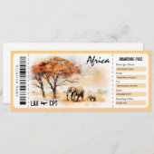 Invitation Certificat cadeau Surprise Africa Boarding Pass (Devant / Derrière)