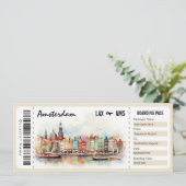 Invitation Certificat cadeau Surprise Amsterdam Boarding Pass (Debout devant)