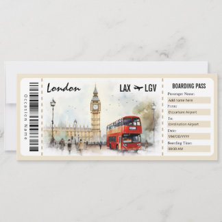 Invitation Certificat cadeau Surprise London Boarding Pass