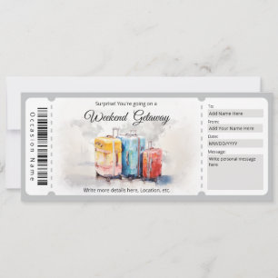 Invitation Certificat cadeau Surprise Weekend Getaway