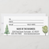 Invitation Certificat cadeau Watercolor Cabine Forest Lodge (Dos)