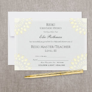 Invitation Certificat d'achèvement de Reiki Master Lotus