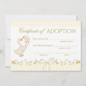 Invitation Certificat d'adoption de l'oie ridicule Genre Neut (Devant)