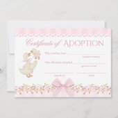 Invitation Certificat d'adoption de l'oie ridicule Gingham ro (Devant)