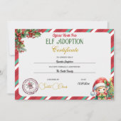 Invitation Certificat d'adoption de lutin (Devant)