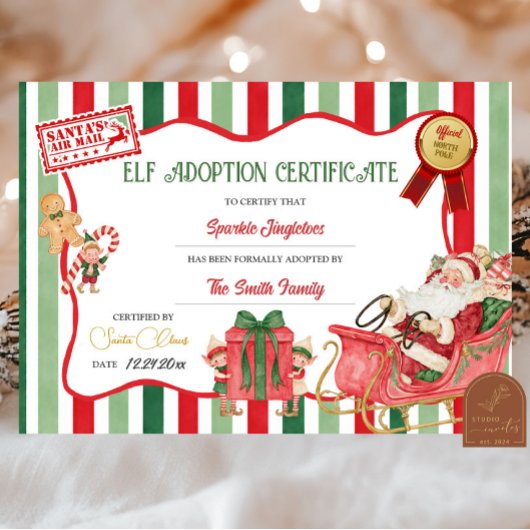 Invitation Certificat d'adoption de lutin