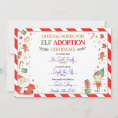 Invitation Certificat d'adoption Elf Adopter un Noël Elf (Devant)