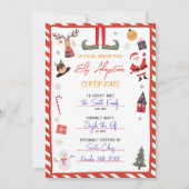 Invitation Certificat d'adoption Elf Adopter un Noël Elf (Devant)