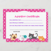 Invitation Certificat d'adoption pour animaux de compagnie, a (Devant / Derrière)