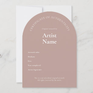 Invitation Certificat d'authenticité Arch Art Modèle