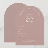 Invitation Certificat d'authenticité Arch Art Modèle (Devant / Derrière)