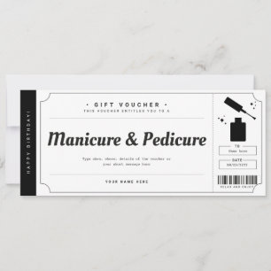 Invitation Certificat de bon cadeau de manucure pédicure