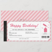 Invitation Certificat de Bon Cadeau Manucure Pédicure Rose (Devant / Derrière)