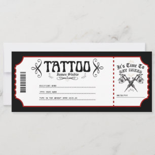 Invitation Certificat de bon de tatouage personnel Billet cad