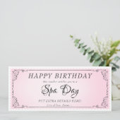 Invitation Certificat de bon rose de massage de jour personna (Debout devant)