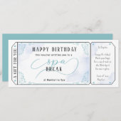 Invitation Certificat de coupon bleu de massage de jour perso (Devant / Derrière)