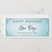 Invitation Certificat de coupon bleu de massage de jour perso (Devant)