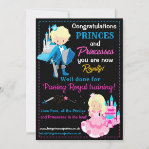 Invitation Certificat de formation de prince et princesse roy