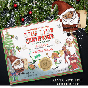 Invitation Certificat de la liste des gentils du Père Noël of