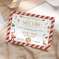 Certificat de liste des gentils de Noël de Santa o