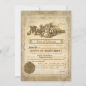 Invitation Certificat de mariage vintage (Devant)