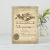 Invitation Certificat de mariage vintage (Debout devant)