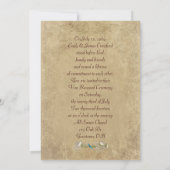 Invitation Certificat de mariage vintage (Dos)
