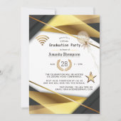 Invitation Certificat de partie virtuelle Black & Gold (Devant)