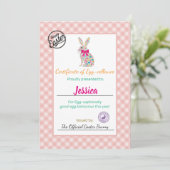 Invitation Certificat d'ovocyté personnalisé pour enfants de  (Debout devant)