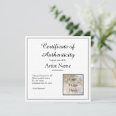 Invitation Certificat en argent d'authenticité Art Photo (Debout devant)