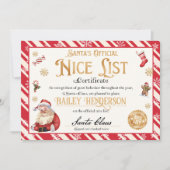 Invitation Certificat Nice de Père Noël approuvé deux fois vé (Devant)