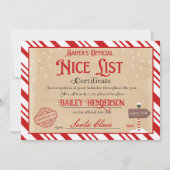 Invitation Certificat Nice de Père Noël approuvé deux fois vé (Devant)