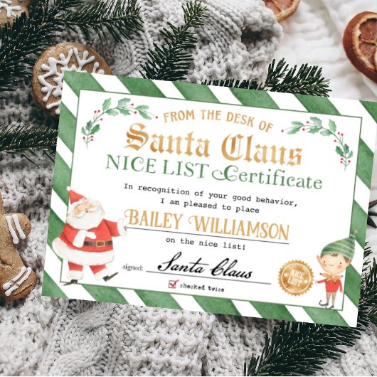 Invitation Certificat Nice de Père Noël Sceau d'approbation