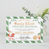 Invitation Certificat Nice de Père Noël Sceau d'approbation (Debout devant)
