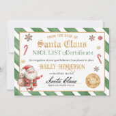 Invitation Certificat Nice de Père Noël Sceau d'approbation (Devant)