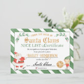 Invitation Certificat Nice de Père Noël Sceau d'approbation (Debout devant)