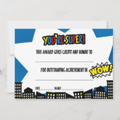 Invitation Certificat Superhero, diplôme (Devant)