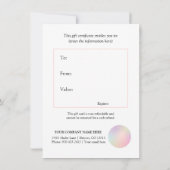 Invitation Certificats cadeaux beauté holographique Iridescen (Dos)
