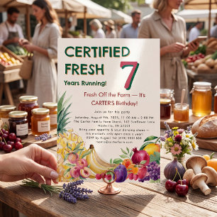 Invitation Certifié Frais 7 Ans d'Affilée Ferme Anniversaire