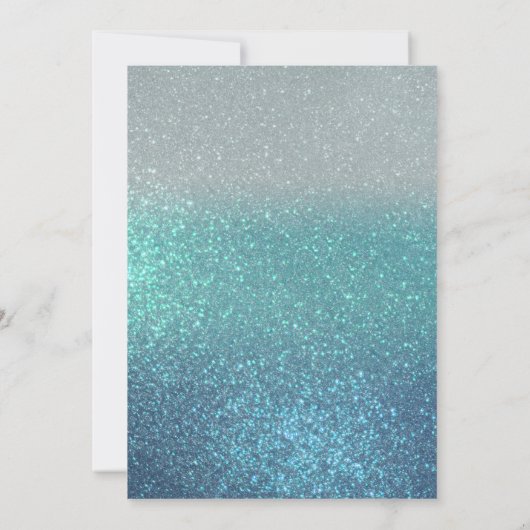 Invitation Cerulean bleu Turquoise triple Parties scintillant (Dos)