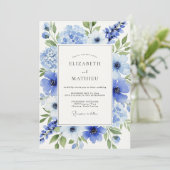 Invitation Cerulean Blue Dreamy Spring Wedding (Debout devant)